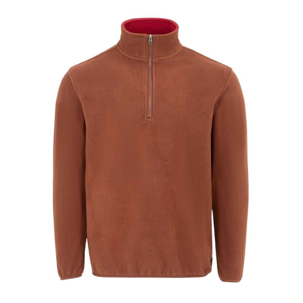 Donnay Mens Quarter Zip Fleece Jacket / Brown